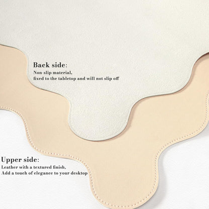 iCasso Beige Desk Blotter 35.4"x15.7", Desk Protector for Workspace
