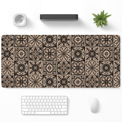 Desk Mat, Large Gaming Mouse Pad, 32" x 12", Boho Retro Floral