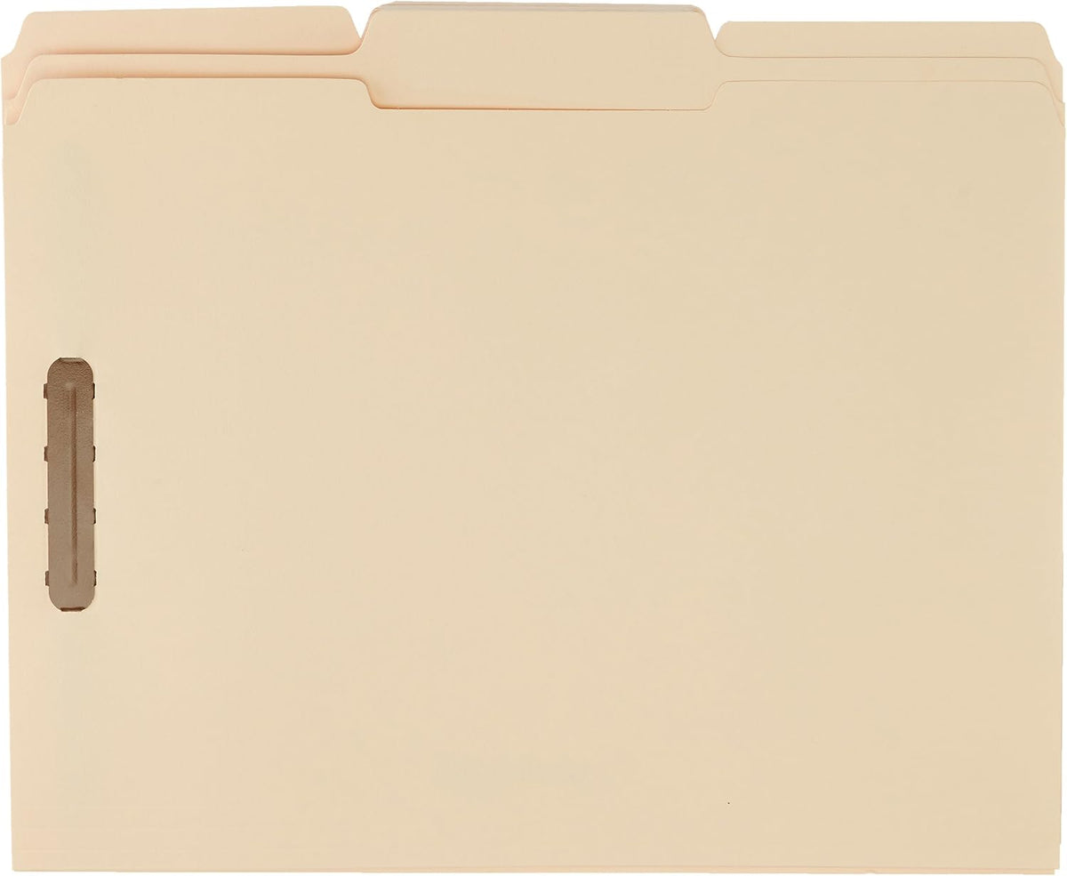Amazon Basics Manila File Folders with Fasteners for Organized Filing, Letter Size, 100-Pack