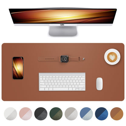 AFIING Desk Pad Protector 23.6" x 13.7" - Non-Slip Waterproof PU Leather Desk Mat for Mouse, Keyboard, Laptop, Office and Home Workspace (Beige)