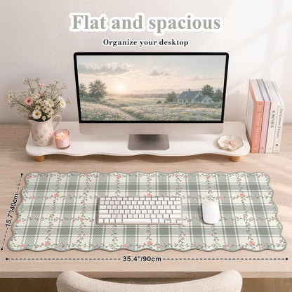 iCasso Light Green Mouse Mat 35.4"x15.7", Desk Shield for Workspace