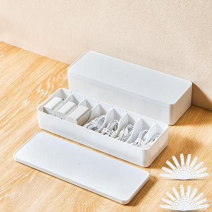 Tatuo Cord Organizer Box with Lid, Clear, 2 Pack
