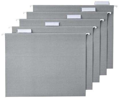 Amazon Basics Hanging File Folders with Adjustable Tabs for Document Organization, Letter Size, 8.5x11 inches, Black, 25-Pack