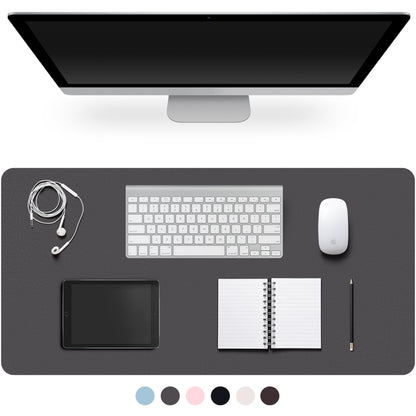 Leather Desk Pad Protector,Non-Slip Desk Pad(Black, 23.6" x 13.7")