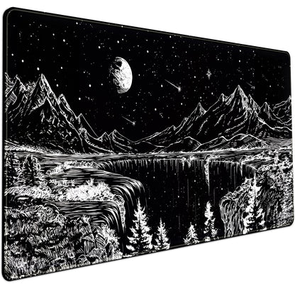 Boho Aesthetic Desk Mat Wildflowers Large Mouse Pad Gaming Desk Pad, XXL Keyboard Mat Full Desktop Women Office Desk Accessories with Stitched Edges Anti-Slip Funny Deskpad, 31.5 X 15.8 in