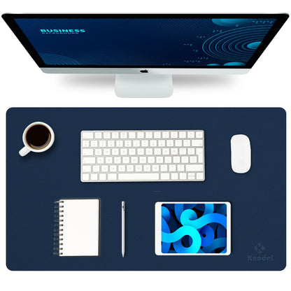 K KNODEL Large Office Desk Mat, Leather Mouse Pad (31.5"x15.7", Black)