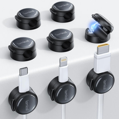 Lamicall 8 Pack Magnetic Cable Clips Cord Organizer - Silver Shine Design
