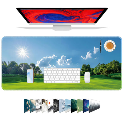 Galdas Mouse Pad For Gaming,Forest Background Pattern XXL XL Large Mouse Mat Long Extended MousePad Desk Mat Non-Slip Rubber Mice Pads Stitched Edges Thin (31.5 x 11.8 x 0.12 Inches) Tree
