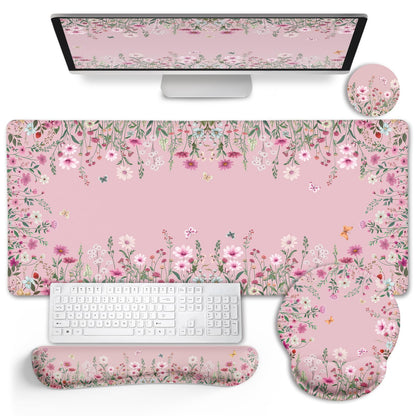 LIMKRIAN Goth Skull Mouse Pad Set Large Desk Mat for Desktop Decor