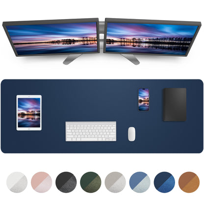Leather Desk Pad Blotter,Mouse Pad,Office Desk Mat, Non-Slip PU Leather Desk mat,Large Desk mat,Waterproof Keyboard mat for Office/Home/Decor (Black,35" x 17")