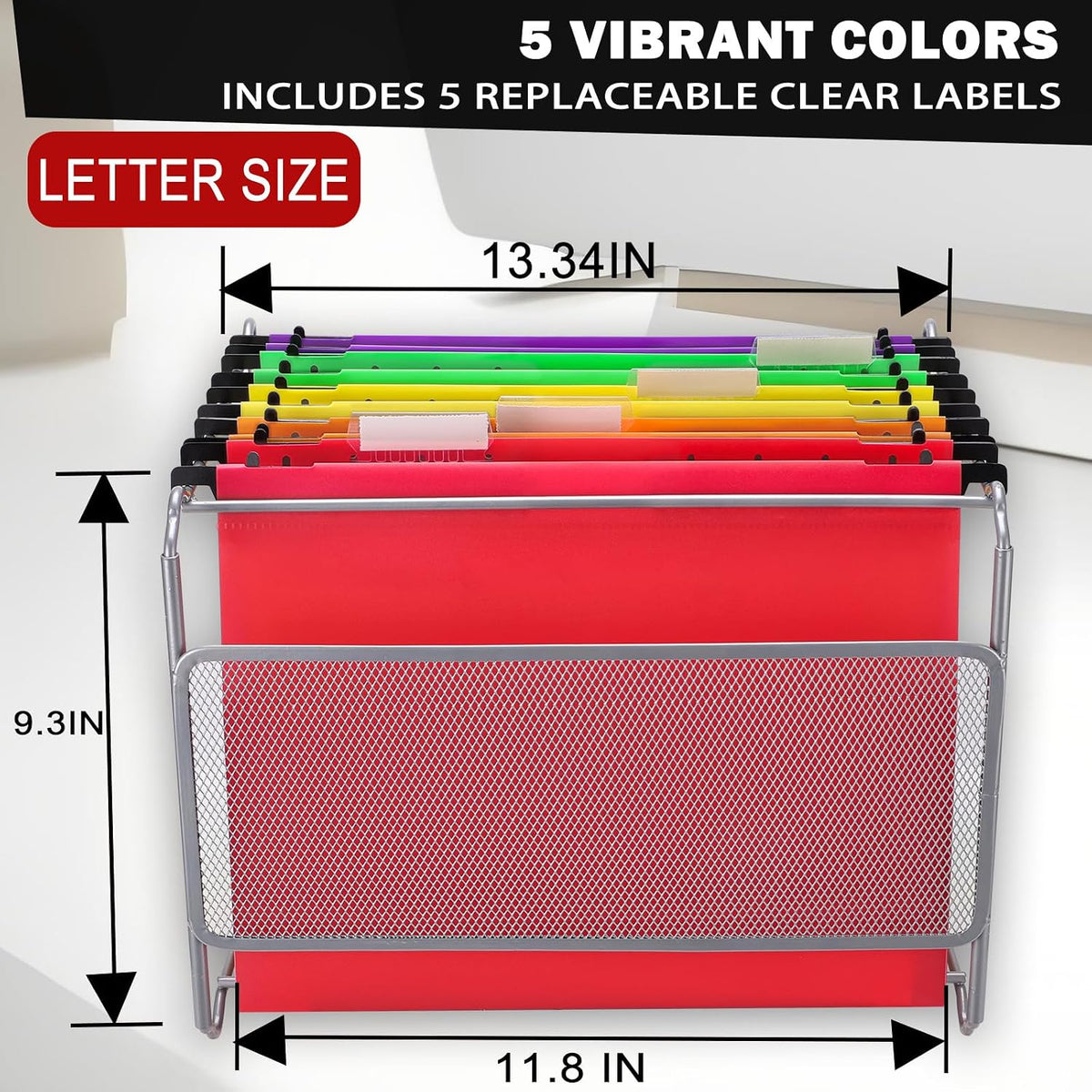 Navona 5 Pack Heavy Duty Plastic Hanging File Folders, Letter Size