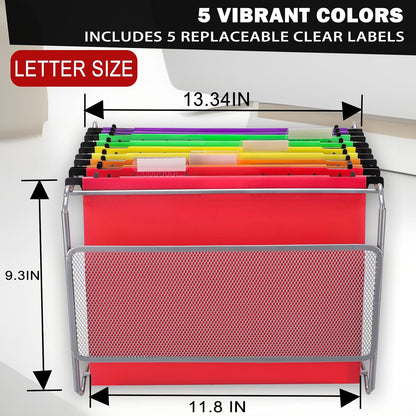 Navona 5 Pack Heavy Duty Plastic Hanging File Folders, Letter Size