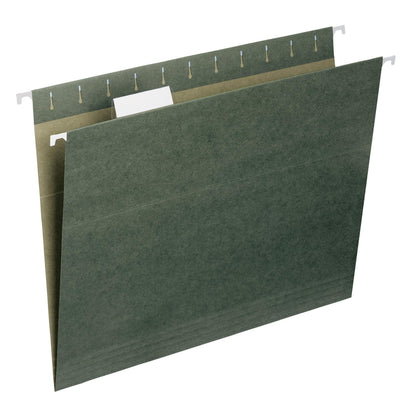 Smead Hanging File Folder, 1/5-Cut Adjustable Tab, Letter Size, Standard Green, Hanging Folders for Filing Cabinets, File Organizer Folder, 50 Count
