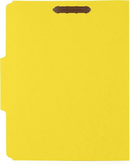 Blue Summit Supplies 50 Yellow Fastener File Folders, Letter, 1/3 Cut Tab