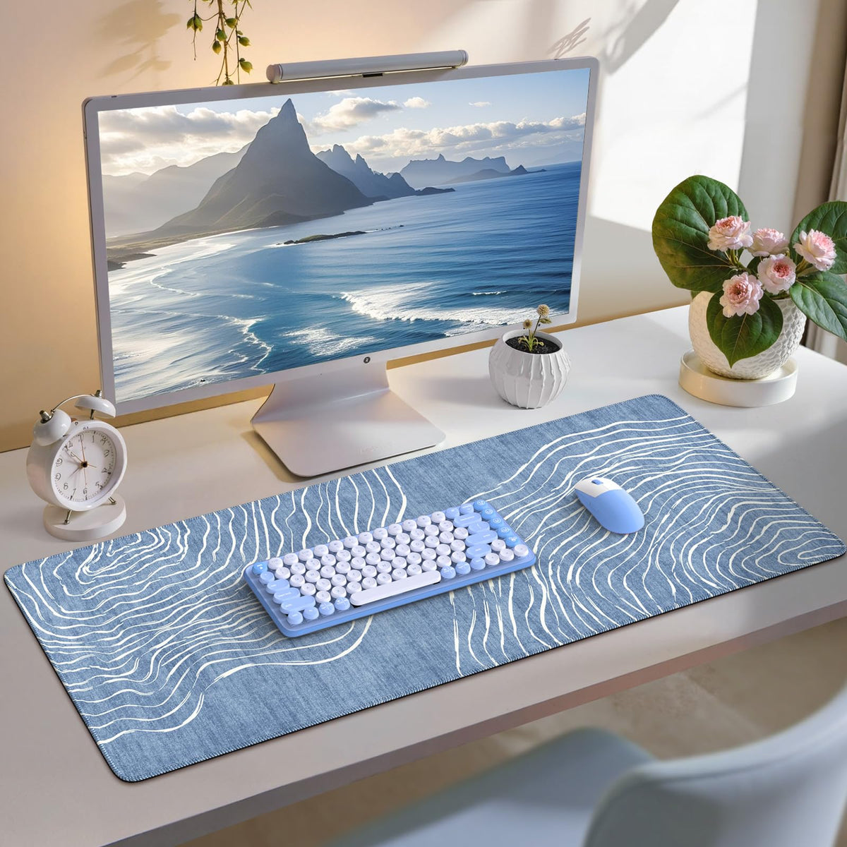 iCasso Desk Mat,Cute Desk Cover for Women,35.4x15.7in,Checkered