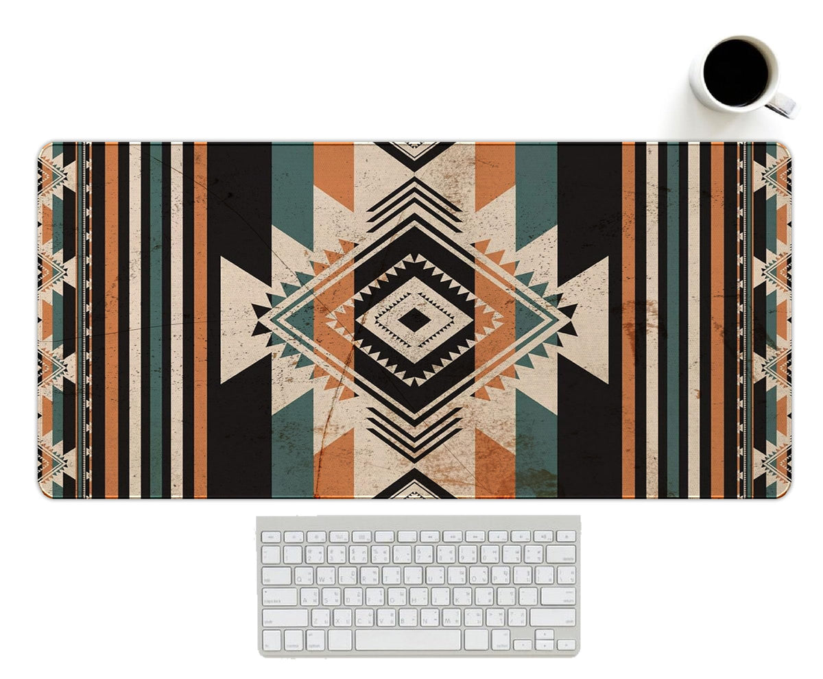 UTELKA Blue Desk Mat, Flroal Desk Matt for Desktop Mouse Pad 31.5x11.8