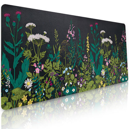 Bloss Pink Floral Desk Mat Cute, Leather Desk Pad, 31.5 x 15.7 Inch