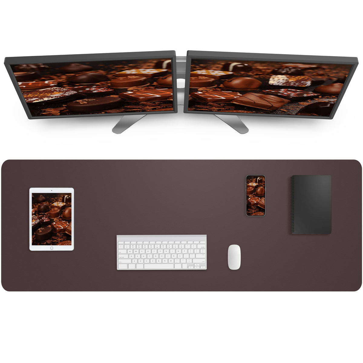 Leather Desk Pad Blotter,Mouse Pad,Office Desk Mat, Non-Slip PU Leather Desk mat,Large Desk mat,Waterproof Keyboard mat for Office/Home/Decor (Black,35" x 17")
