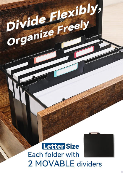 SortRax Plastic Hanging File Folders, 4" Expansion for Bulky Files, Black