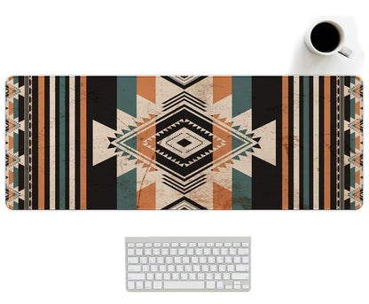 UTELKA Blue Desk Mat, Flroal Desk Matt for Desktop Mouse Pad 31.5x11.8