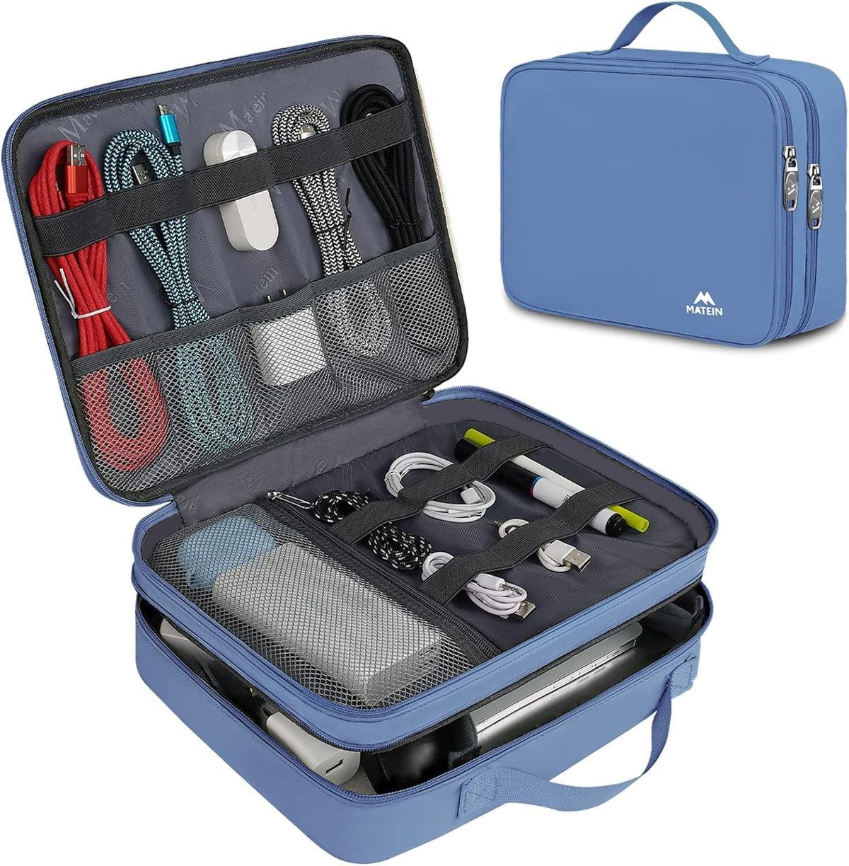 MATEIN Electronics Organizer Travel Case, Cable Organizer Bag, Black