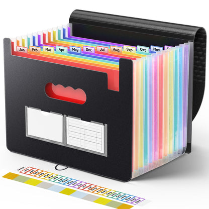 Sooez Accordion File Organizer, 13 Pocket Expanding File Folders, Letter/A4