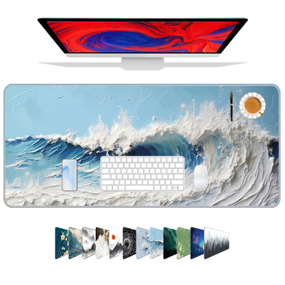 Galdas Mouse Pad For Gaming,Forest Background Pattern XXL XL Large Mouse Mat Long Extended MousePad Desk Mat Non-Slip Rubber Mice Pads Stitched Edges Thin (31.5 x 11.8 x 0.12 Inches) Tree