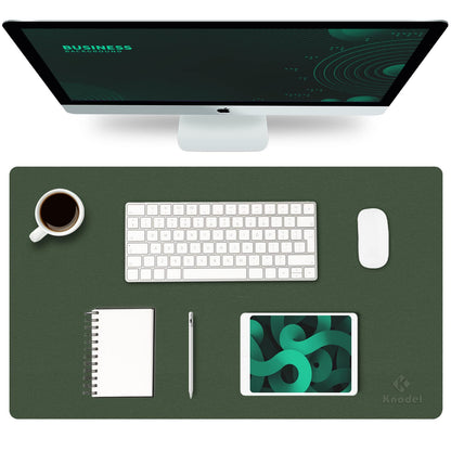 K KNODEL Large Office Desk Mat, Leather Mouse Pad (31.5"x15.7", Black)