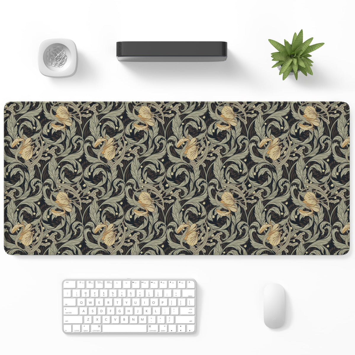 Desk Mat, Large Gaming Mouse Pad, 32" x 12", Boho Retro Floral