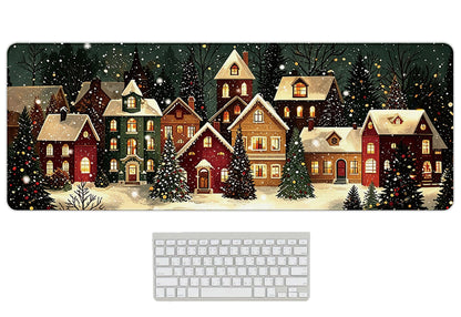UTELKA Blue Desk Mat, Flroal Desk Matt for Desktop Mouse Pad 31.5x11.8