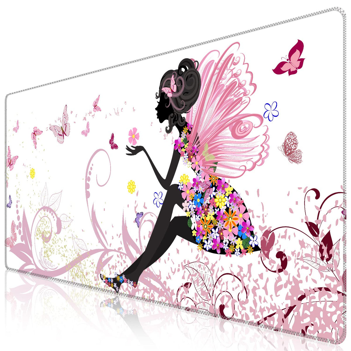 iCasso Desk Cover Mat, Office Mouse Pad,35.4x15.7in,Retro Black