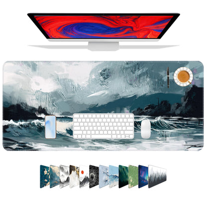 Galdas Mouse Pad For Gaming,Forest Background Pattern XXL XL Large Mouse Mat Long Extended MousePad Desk Mat Non-Slip Rubber Mice Pads Stitched Edges Thin (31.5 x 11.8 x 0.12 Inches) Tree