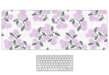 UTELKA Blue Desk Mat, Flroal Desk Matt for Desktop Mouse Pad 31.5x11.8