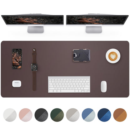 AFIING Desk Pad Protector 23.6" x 13.7" - Non-Slip Waterproof PU Leather Desk Mat for Mouse, Keyboard, Laptop, Office and Home Workspace (Beige)