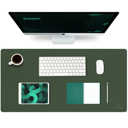 K KNODEL Large Office Desk Mat, Leather Mouse Pad (31.5"x15.7", Black)