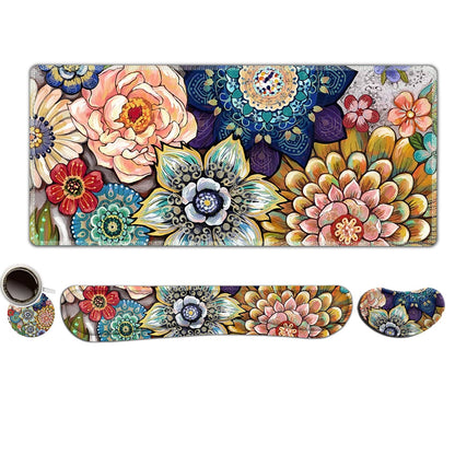 ToLuLu Extended Gaming Mouse Pad, Memory Foam Keyboard Mouse Wrist Rest Set
