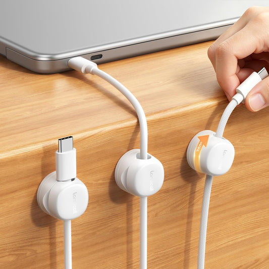 Lamicall 6 Pack Rotating Magnetic Cable Clips, Cord Organizer Holder