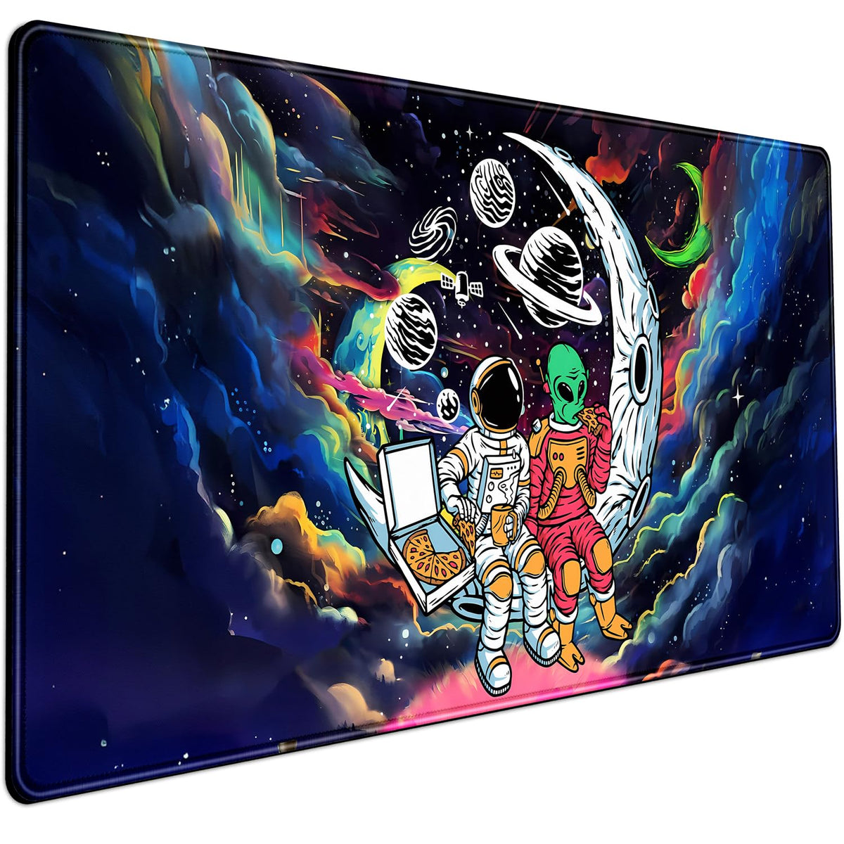 Boho Aesthetic Desk Mat Wildflowers Large Mouse Pad Gaming Desk Pad, XXL Keyboard Mat Full Desktop Women Office Desk Accessories with Stitched Edges Anti-Slip Funny Deskpad, 31.5 X 15.8 in
