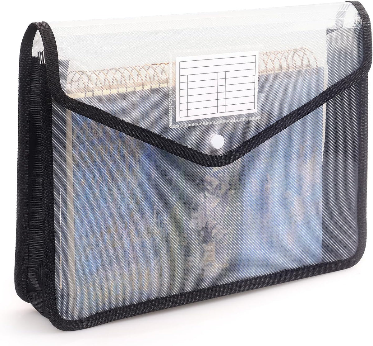 Tamaki Plastic Expanding File Folder, Fit Letter/A4 Size, Black, 1 Pack