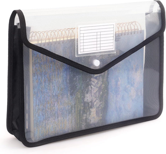 Tamaki Plastic Expanding File Folder, Fit Letter/A4 Size, Black, 1 Pack