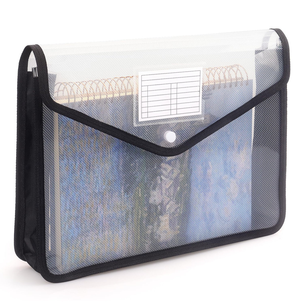 Tamaki Plastic Expanding File Folder, Fit Letter/A4 Size, Black, 1 Pack