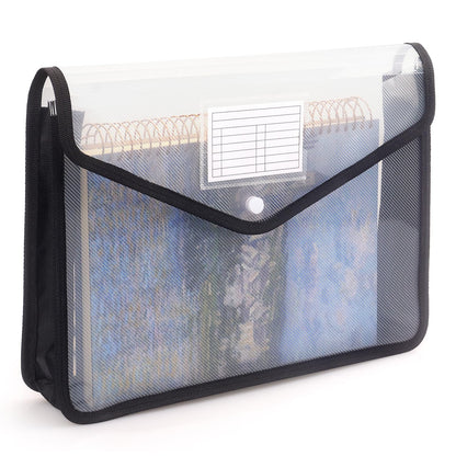 Tamaki Plastic Expanding File Folder, Fit Letter/A4 Size, Black, 1 Pack