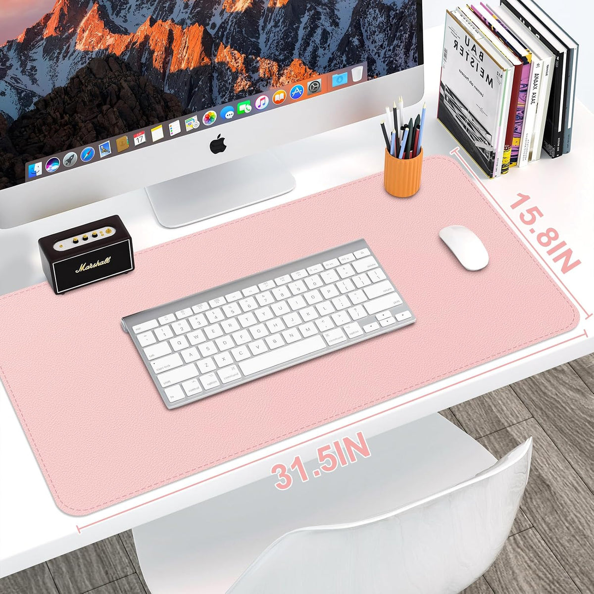 Leather Desk Mat, Desk Pad for Keyboard and Mouse Large Mouse Pads for Desk