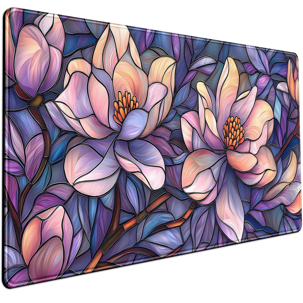 Boho Aesthetic Desk Mat Wildflowers Large Mouse Pad Gaming Desk Pad, XXL Keyboard Mat Full Desktop Women Office Desk Accessories with Stitched Edges Anti-Slip Funny Deskpad, 31.5 X 15.8 in