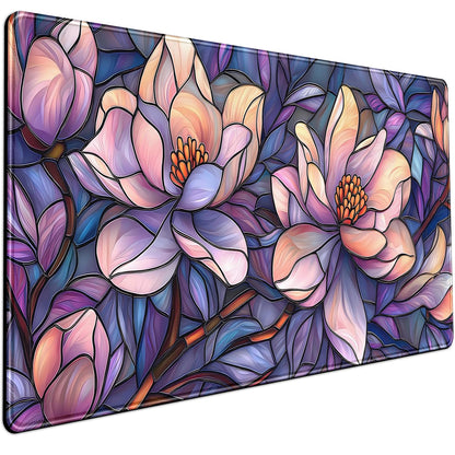 Boho Aesthetic Desk Mat Wildflowers Large Mouse Pad Gaming Desk Pad, XXL Keyboard Mat Full Desktop Women Office Desk Accessories with Stitched Edges Anti-Slip Funny Deskpad, 31.5 X 15.8 in