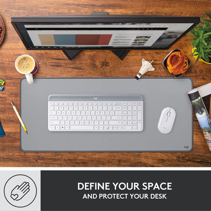 Logitech Studio Series Desk Mat Large 28x12 Inches - Mid Grey