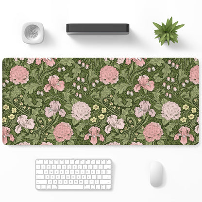 Desk Mat, Large Gaming Mouse Pad, 32" x 12", Boho Retro Floral