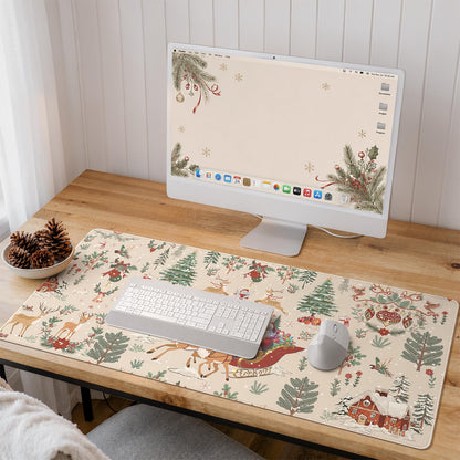 iCasso Desk Cover Mat, Office Mouse Pad,35.4x15.7in,Retro Black