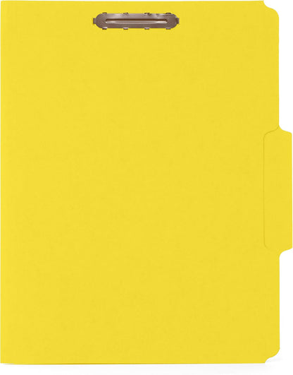 Blue Summit Supplies 50 Yellow Fastener File Folders, Letter, 1/3 Cut Tab