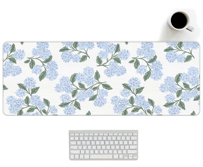 UTELKA Blue Desk Mat, Flroal Desk Matt for Desktop Mouse Pad 31.5x11.8